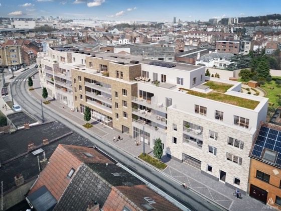 Vue aérienne du projet et de la ville