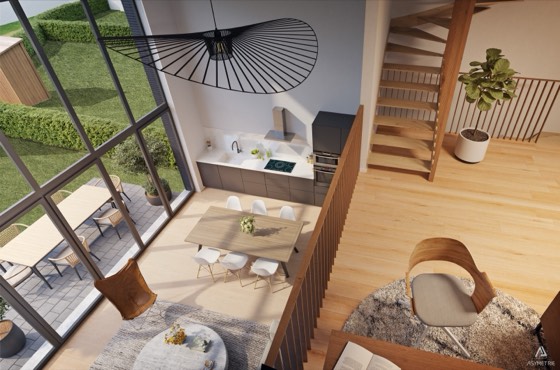 Intérieur d’une maison Lumière à double hauteur